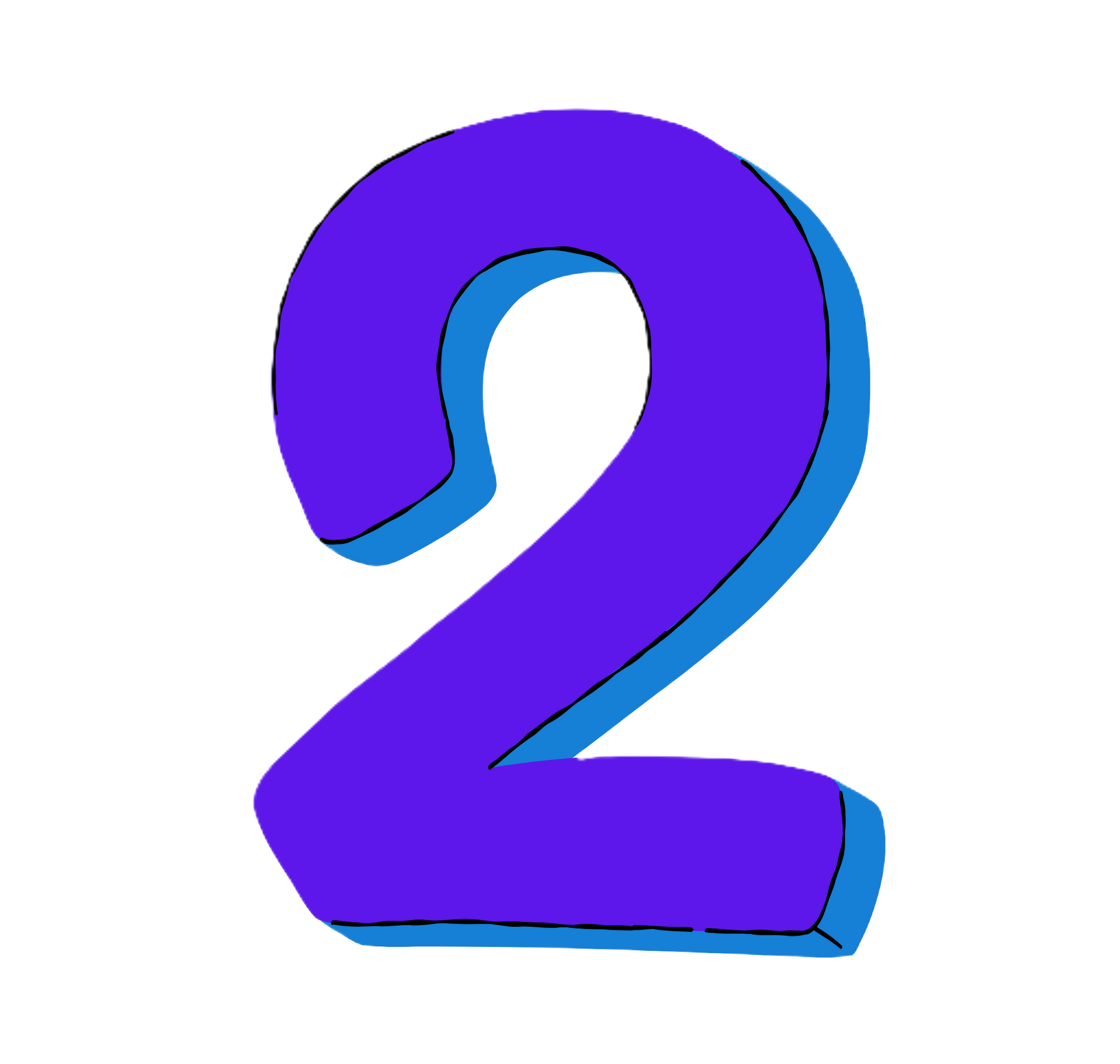 Le 2 en bleu et volet