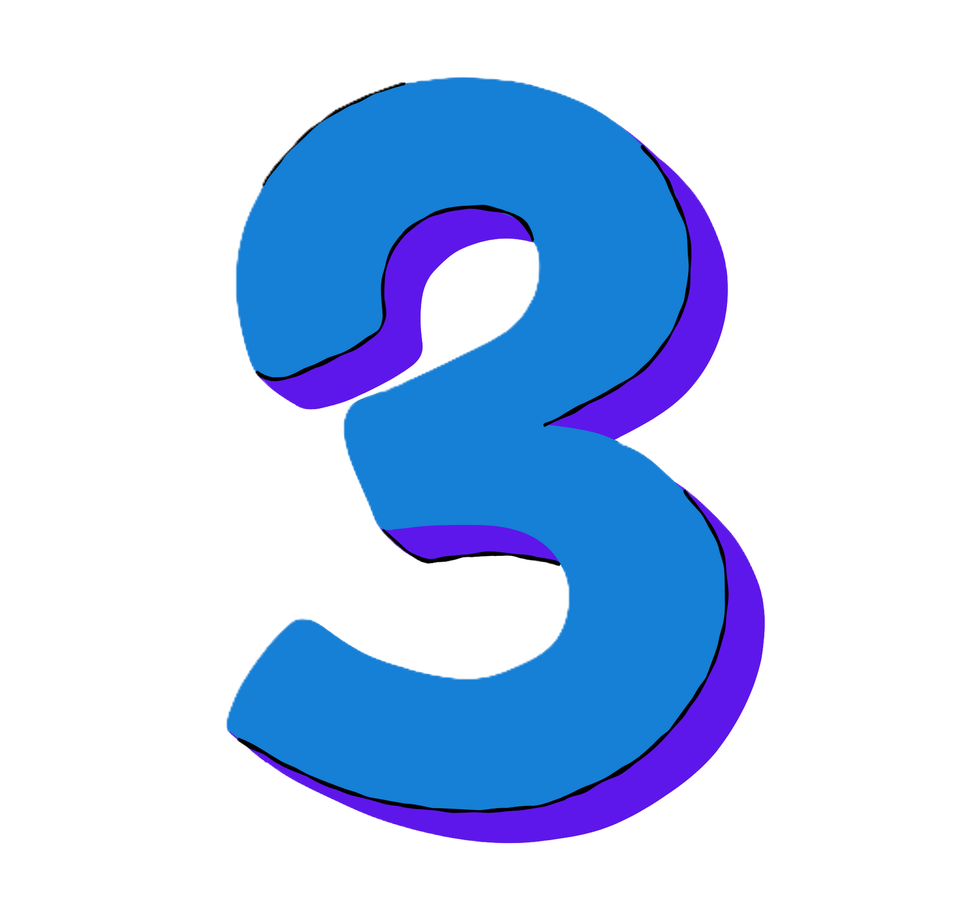 Le 3 en bleu et volet