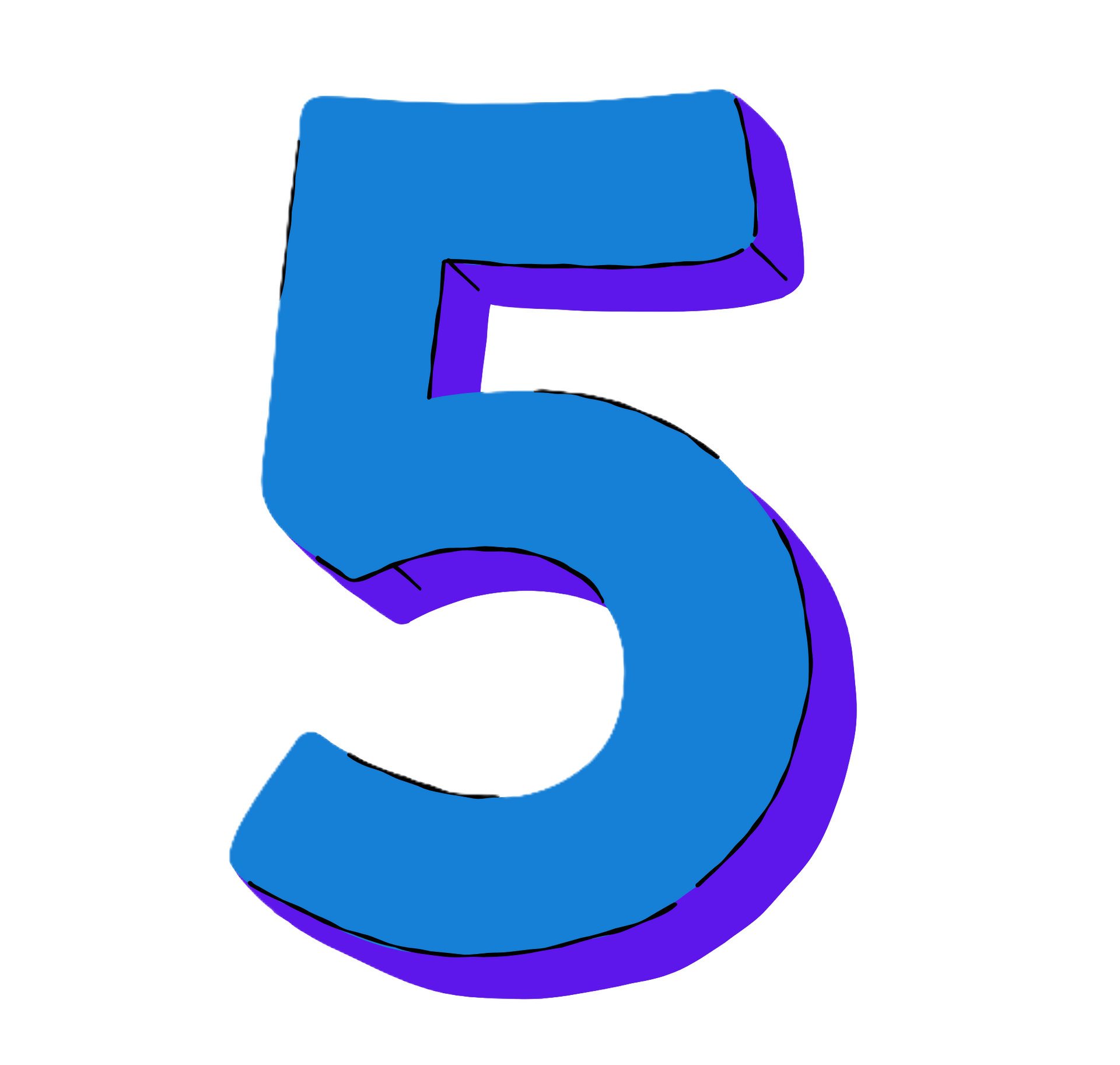 Le 5 en bleu et volet