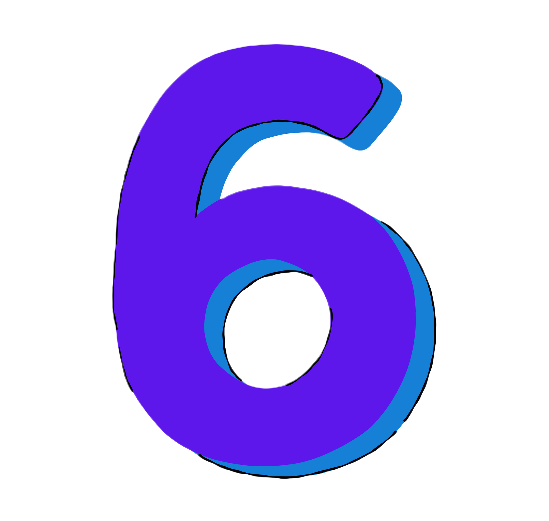 Le 6 en bleu et volet