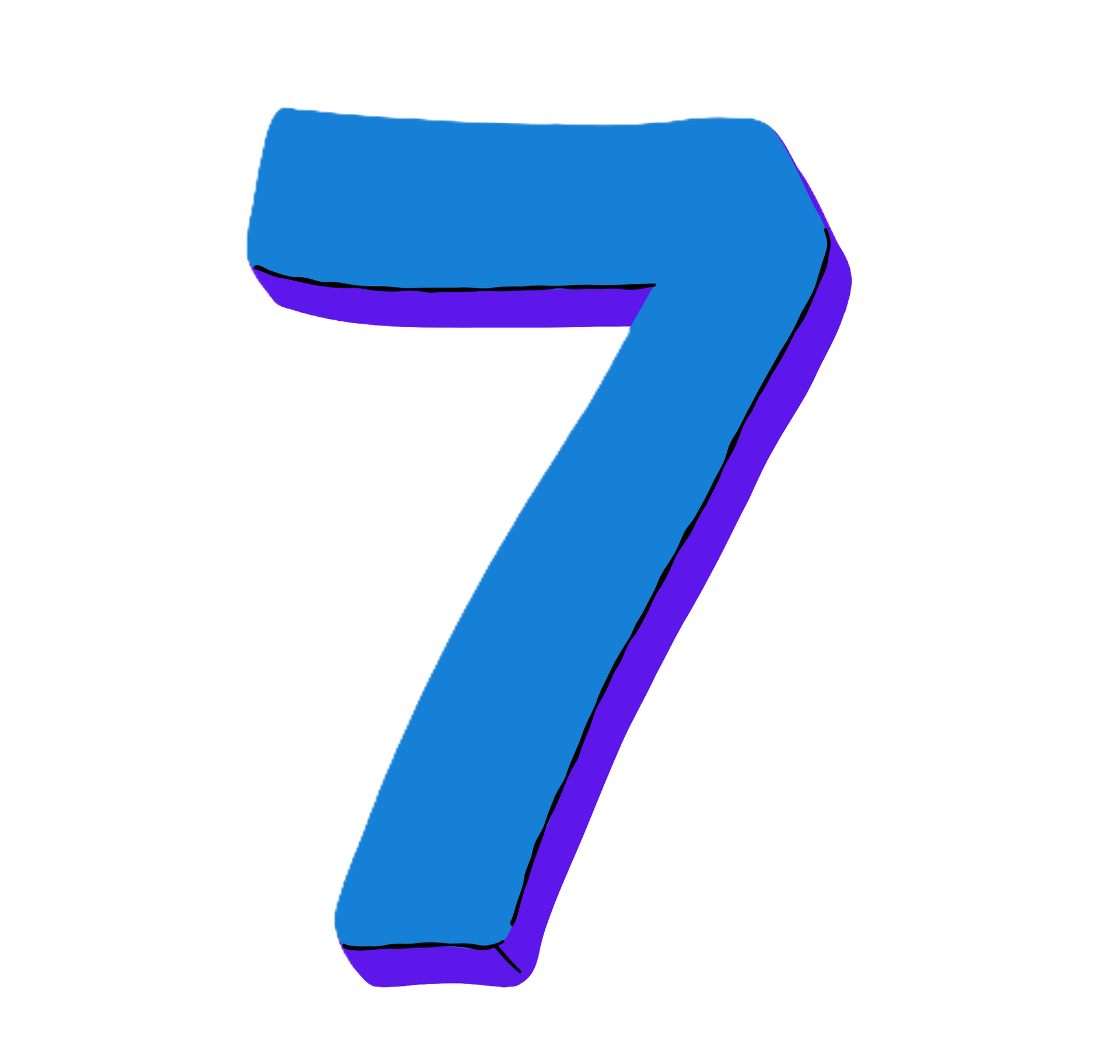 Le 7 en bleu et volet