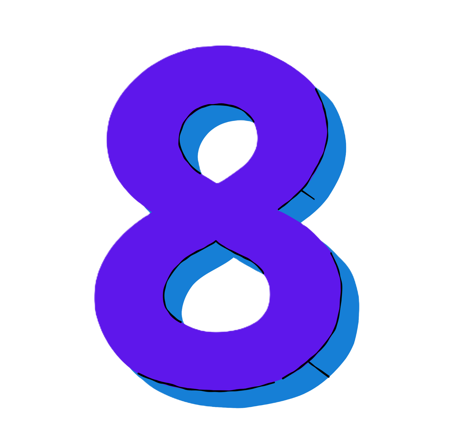 Le 8 en bleu et volet