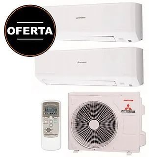 Un aire acondicionado Mitsubishi con control remoto