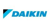 El logotipo de Daikin es azul y negro sobre un fondo blanco.