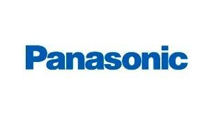 El logotipo de Panasonic es azul y blanco sobre un fondo blanco.
