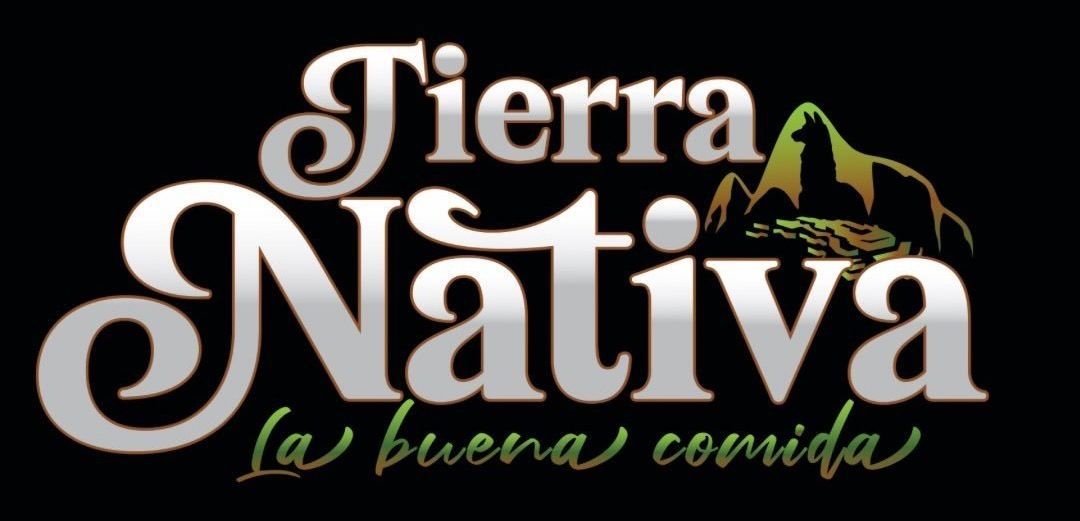 Logotipo de Tierra Nativa con las palabras "la buena comida" debajo de una ilustración de una montaña.