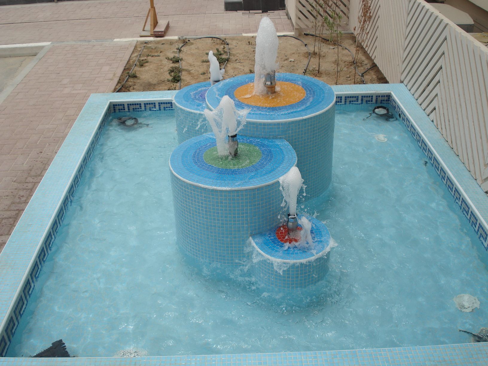 fountain and hardscape