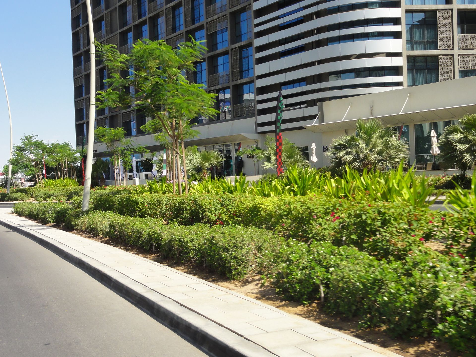 Street landscape design with greenery