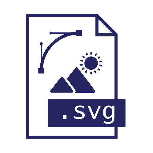 Icône de fichier SVG représentant des montagnes, un soleil et une courbe de Bézier.