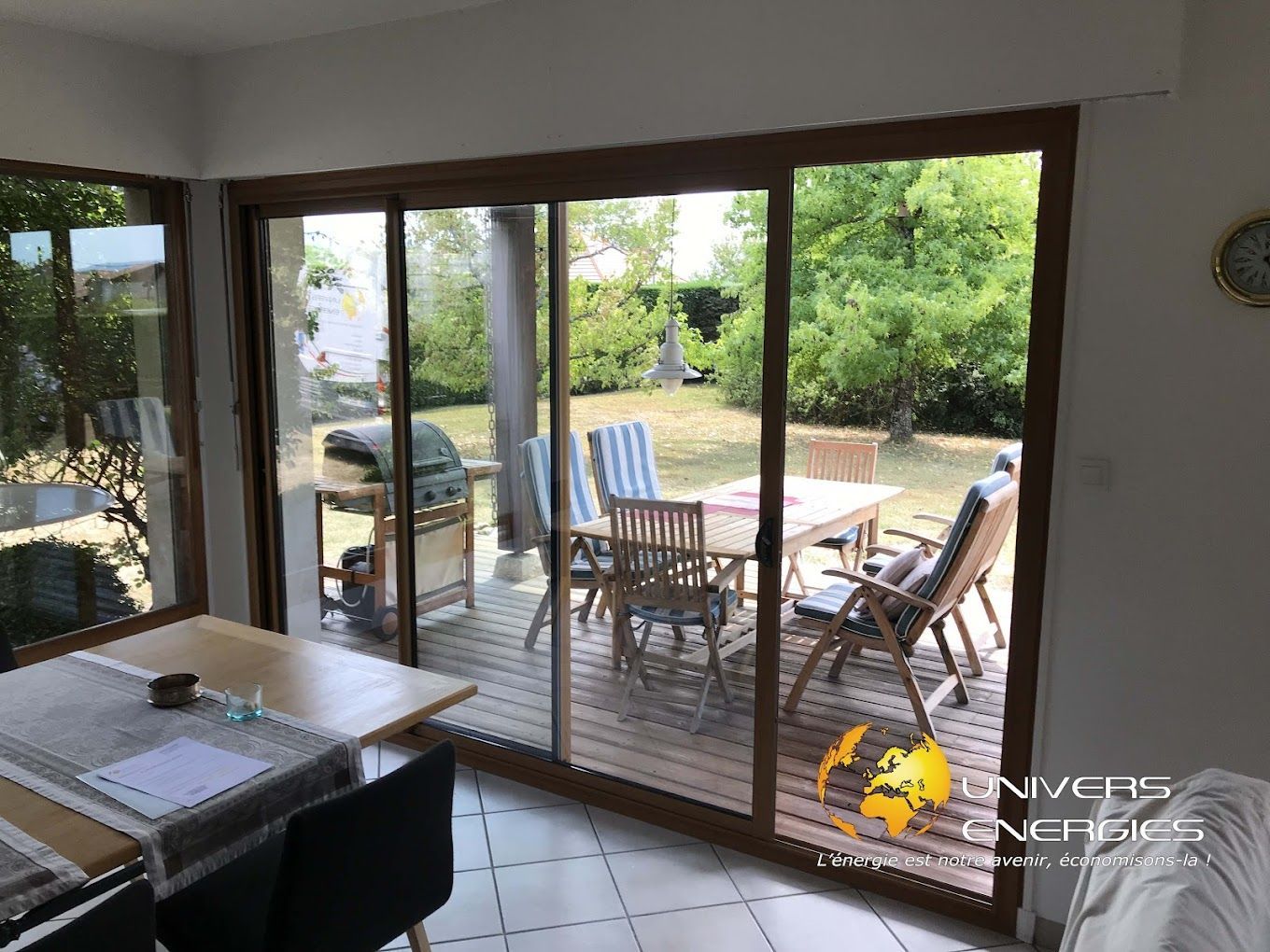 Une porte-fenêtre mixte aluminium/bois