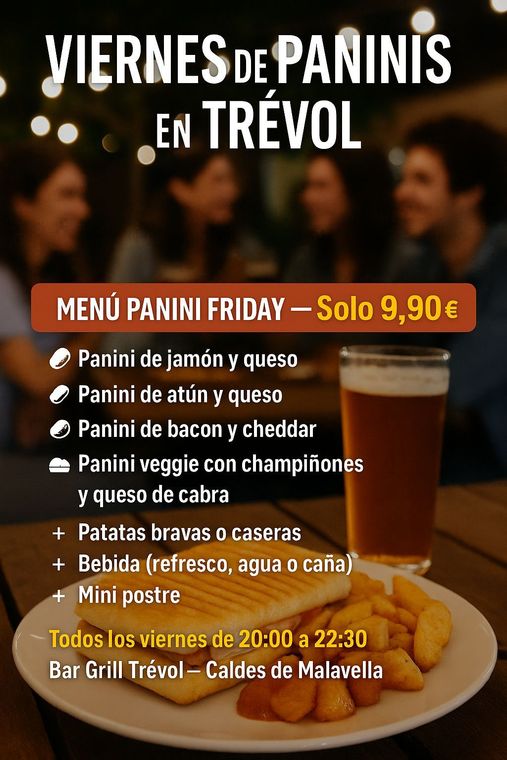 Panqueques con queso para llevar, menú panini viernes - solo 9,90 €