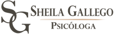 Logotipo: iniciales "SG", texto "Sheila Gallego" y texto "Psic&oacute;loga".