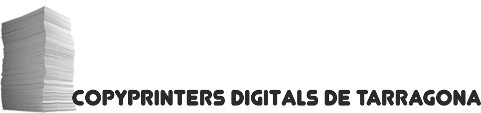 A black and white logo for copyprinters digitals de tarragona