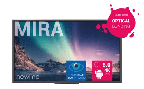 Un televisor Mira Newline con una imagen de la aurora boreal.