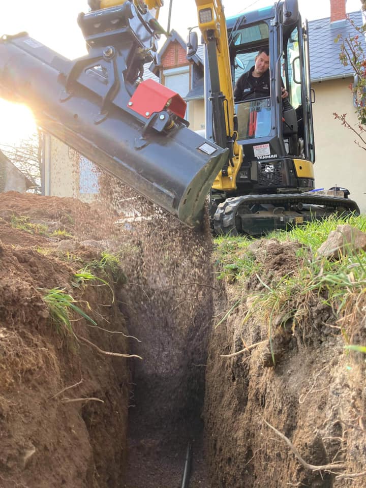 Préparation pose assainissement