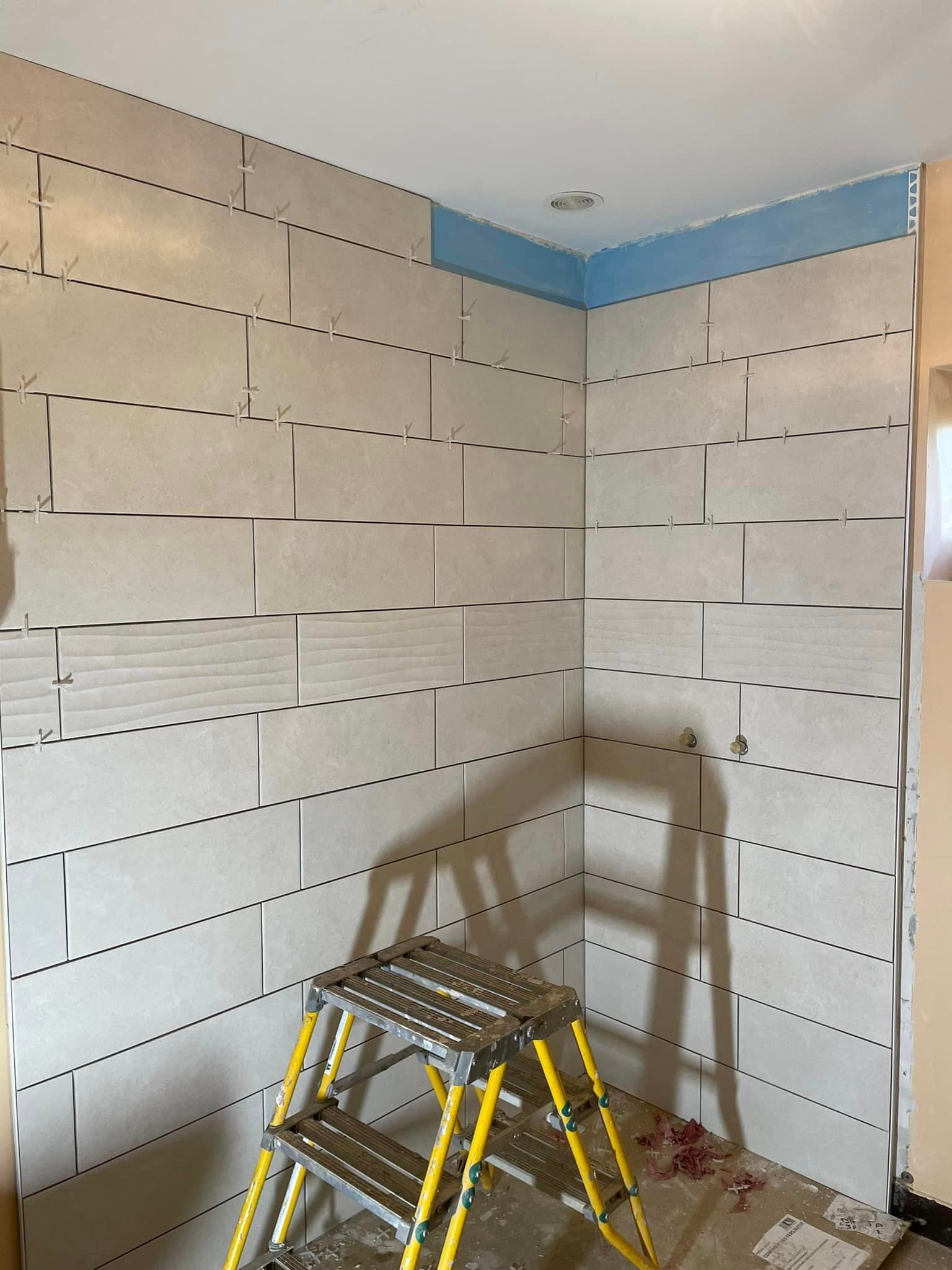 Salle de bain en cours de réalisation