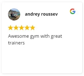 A google review of an awesome gym with great trainers.