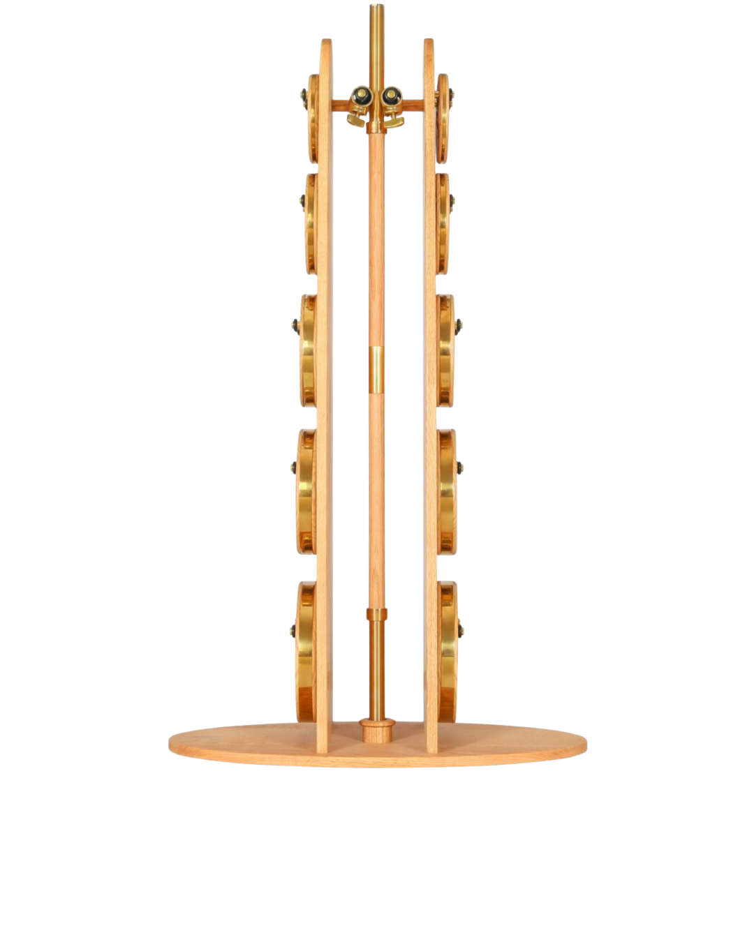 Terra Hale: A wooden clock tower with a white background