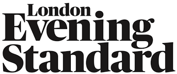 The logo for the london evening standard is black and white.