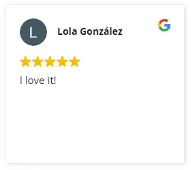 A google review for lola gonzalez says i love it.
