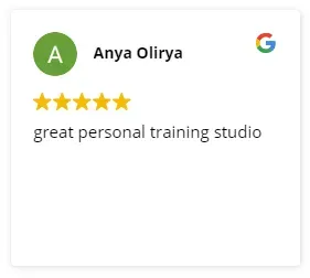 A google review for anya olirya is a great personal training studio.