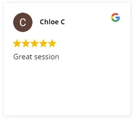 A google review for chloe c is a great session.