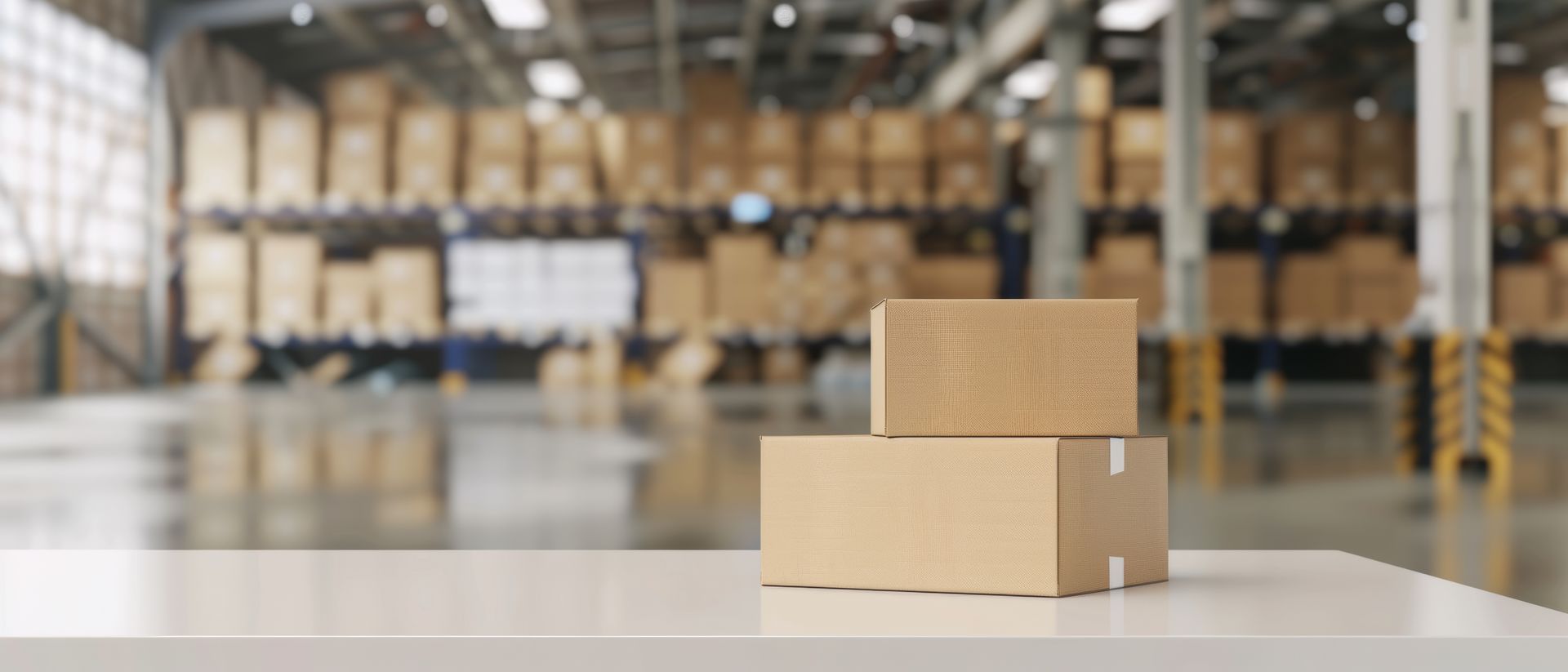 Gabelstapler mit Kartonpalette