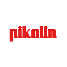 Un logotip vermell per a Nikolin sobre fons blanc