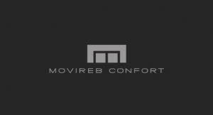 El logotip de Movireb Confort és sobre un fons negre.