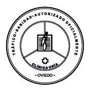 Un logotipo en blanco y negro para un hospital en Oviedo.