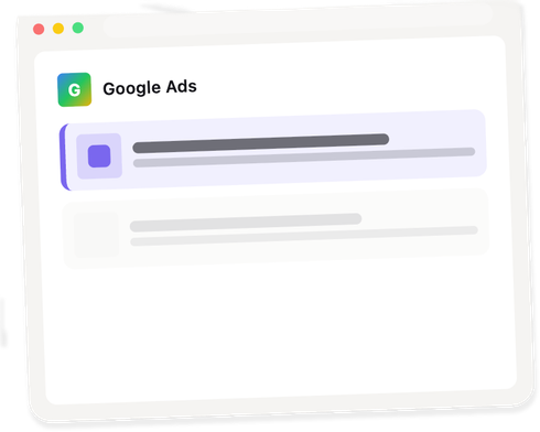 Interface Google Ads, barre de progression de chargement.
