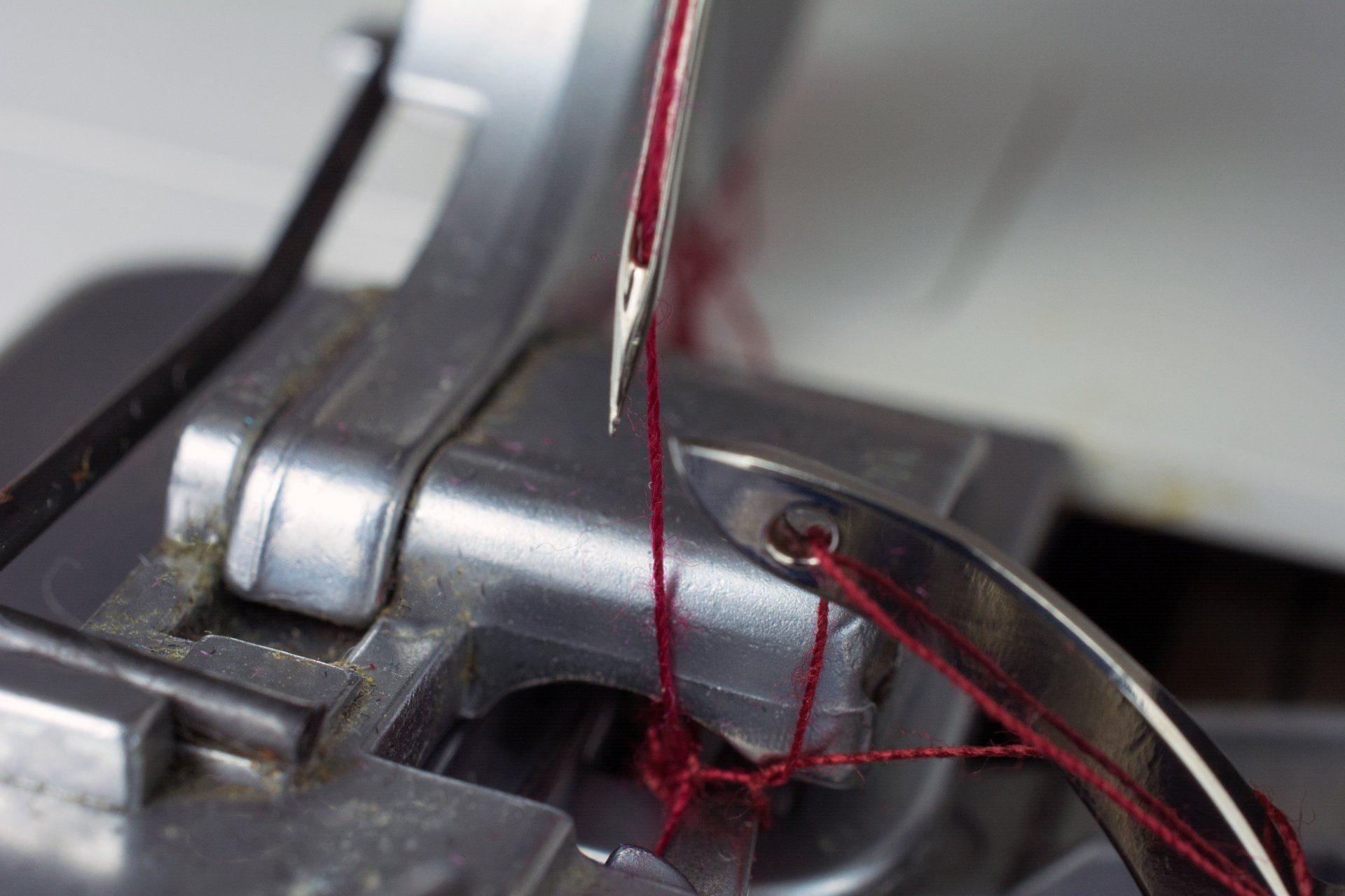 Machine à broder vue de près