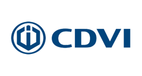 Un logo bleu et blanc pour cdvi sur fond blanc