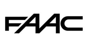 Un logo noir et blanc pour faac sur fond blanc.