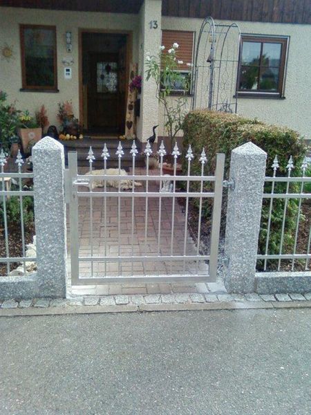 Bild Metalltor vor Einfamilienhaus