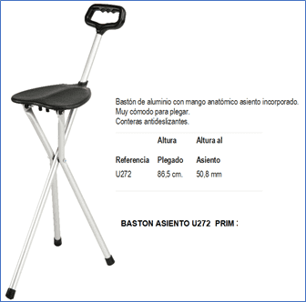 Una imagen de un baston asiento u2t2 prim