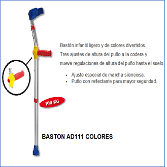 Una imagen de una muleta que dice baston ad111 colores