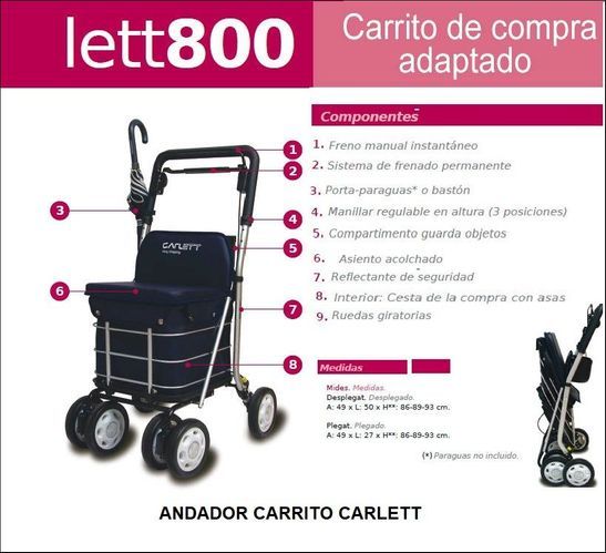 Una foto de un carrito que dice lett800.