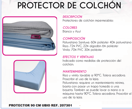 Una imagen de un protector de colchón sobre un fondo blanco.