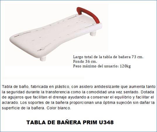A picture of a tabla de bañera prim u348