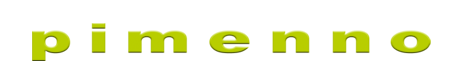 Sana "pimenno" limenvihreill&auml; kirjaimilla.