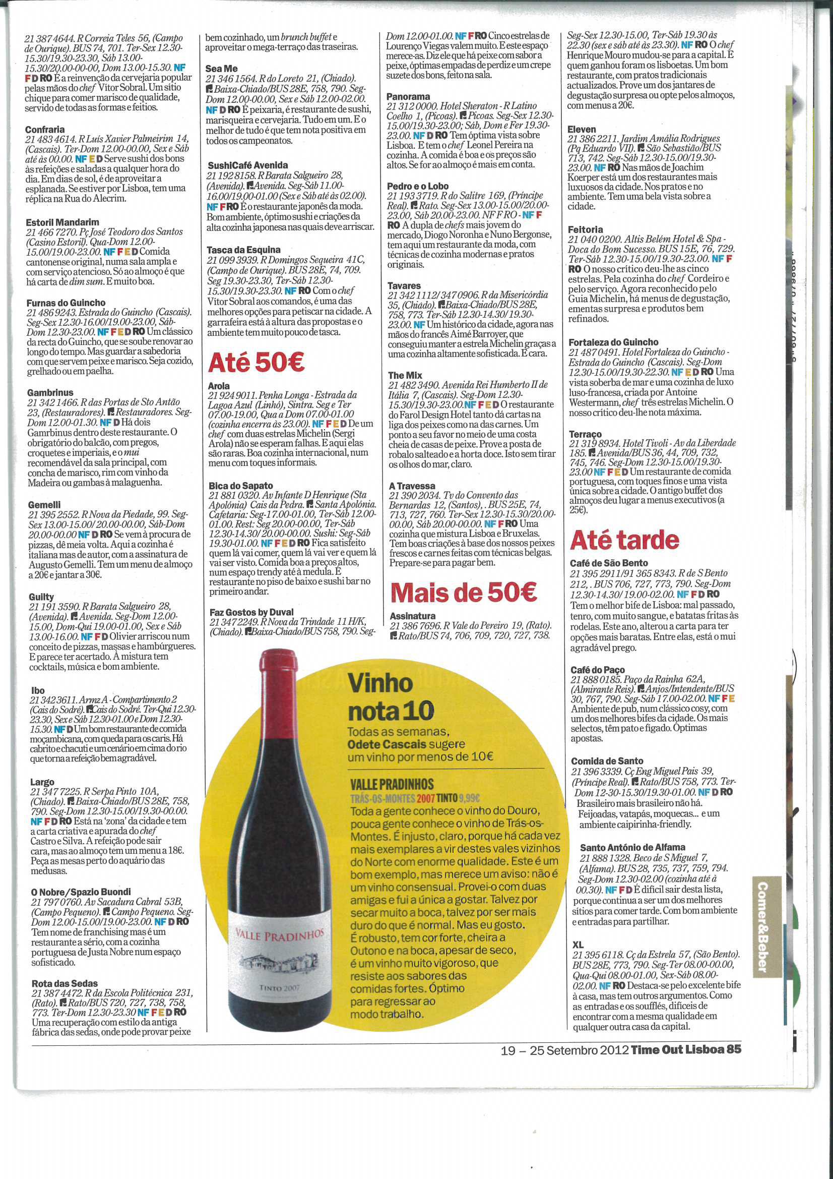 Informações sobre vinhos