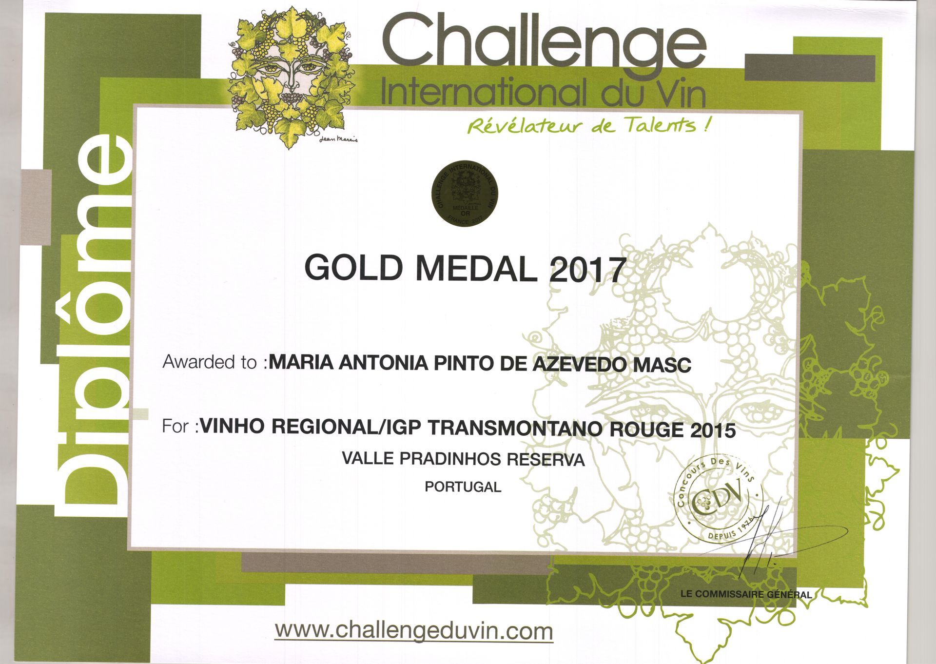 Diploma Gold Medal 2017