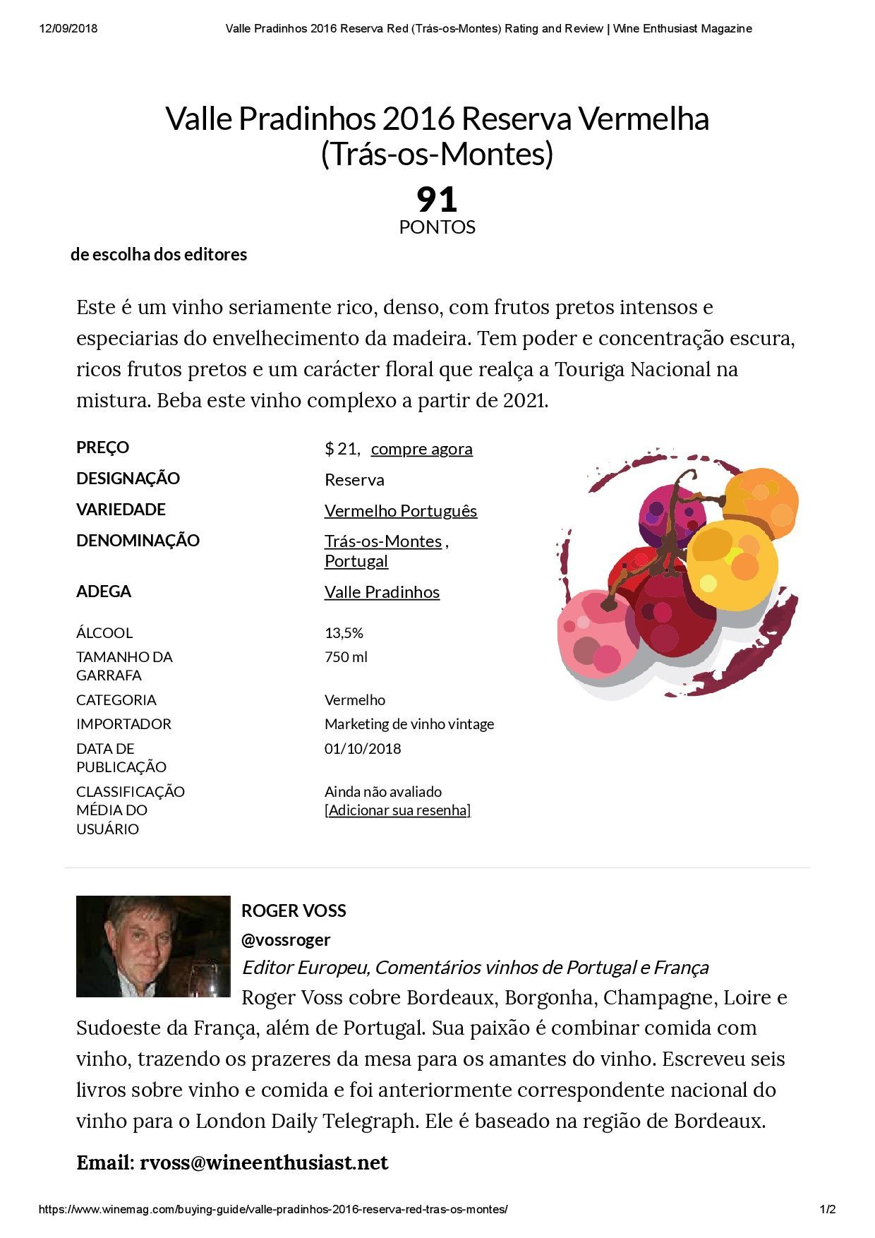 Informações sobre vinhos