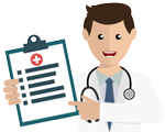 Dessin coloré d'un médecin avec son carnet