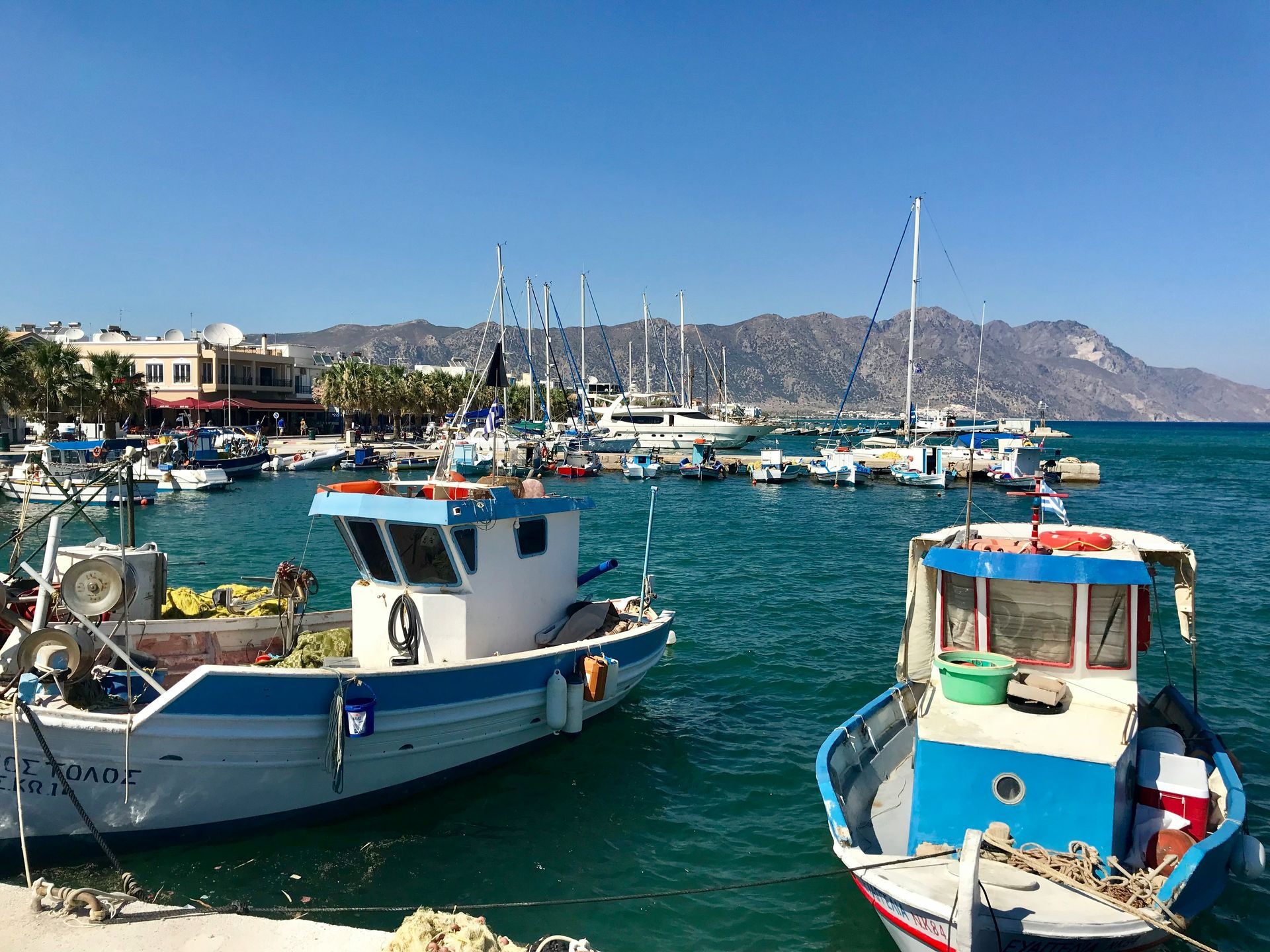 The harbor of Kardamaina on the island of Kos in Greece.