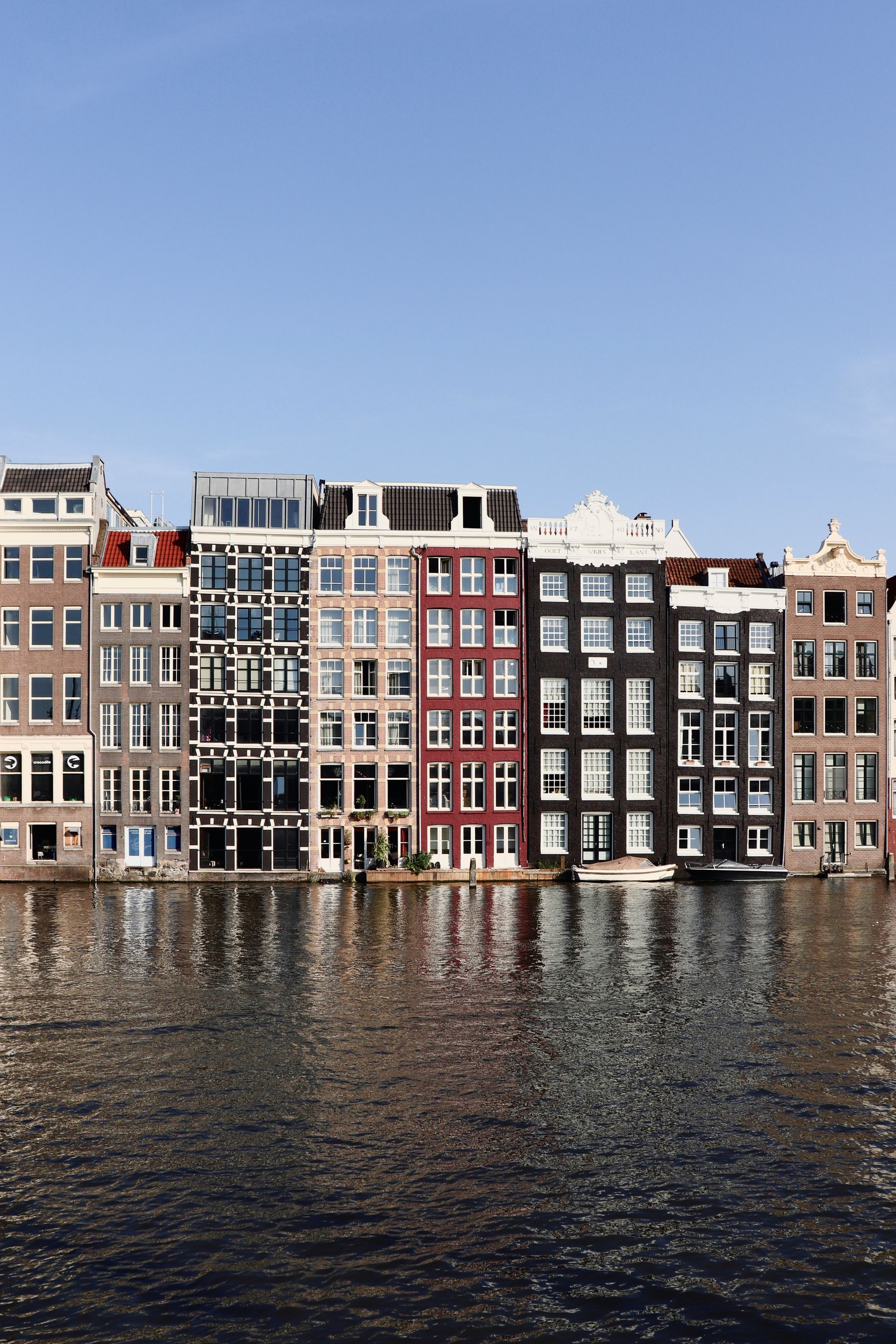 Buildings in Amsterdam central next to the canal