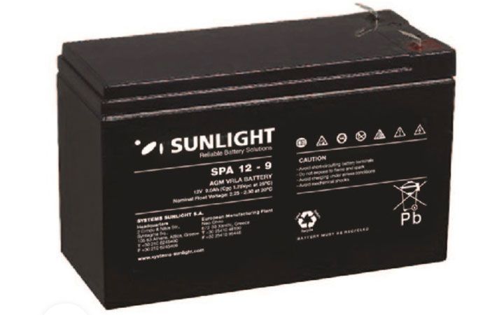 Sunlight spa 12v 9 ah vrla