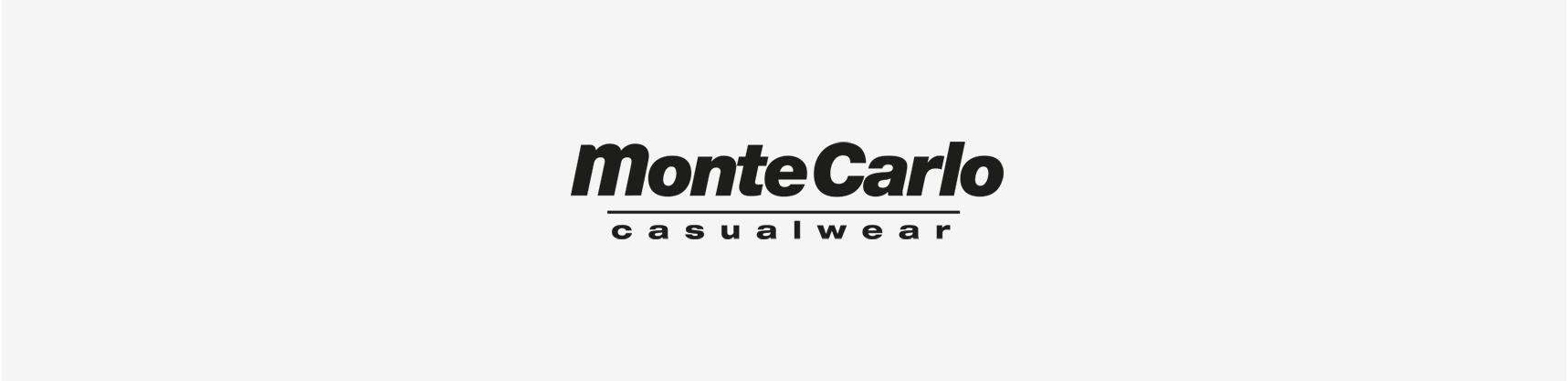 Ein schwarz-weißes Logo für Monte Carlo Casual Wear