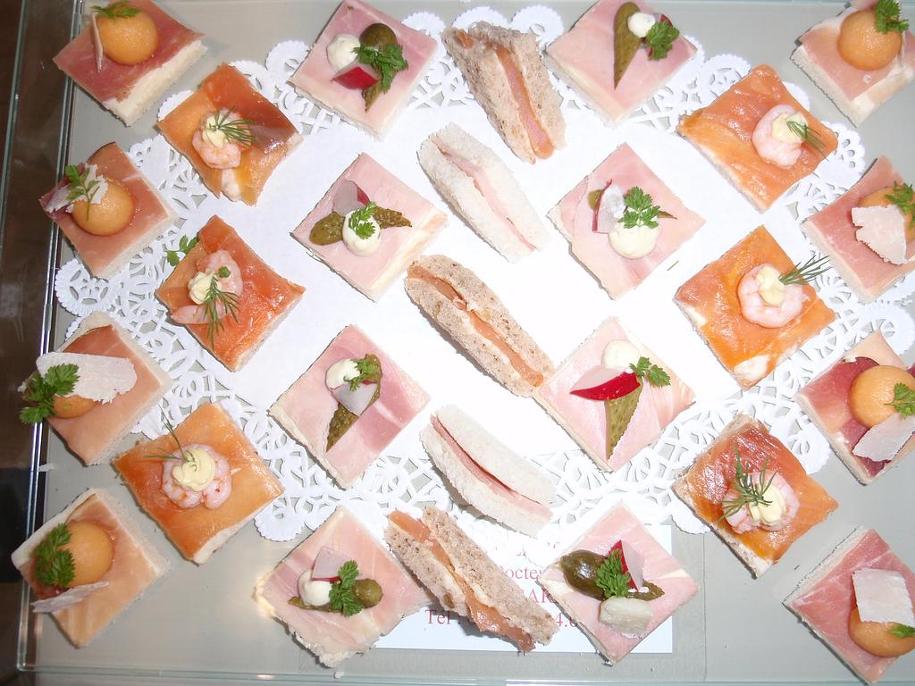 Toasts jambon et saumon